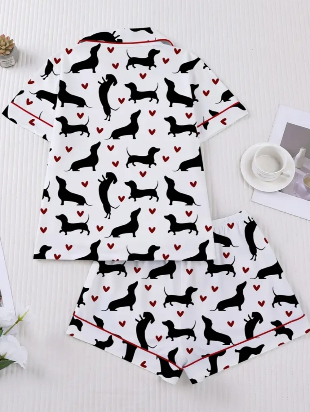 🎯NEW! Adorable Dachshund Print Pajamas Set Women's XL - Picture 3 of 3